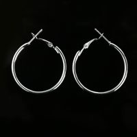 New Simple Geometric Circle Earrings Hypoallergenic Stainless Steel O-ring Hoop Earrings Wholesale sku image 3