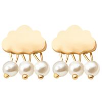 Sweet Pearl Cloud Dunkle Wolke Ohrringe Vergoldetes Silber Glattes Wetter Wasser Tropfen Regentropfen Ohrringe Hersteller Großhandel sku image 1