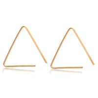 Simple Geometric Open Triangle Stud Earrings Gold Plated Silver Black Studs Wholesale sku image 2