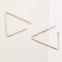 Simple Geometric Open Triangle Stud Earrings Gold Plated Silver Black Studs Wholesale sku image 3