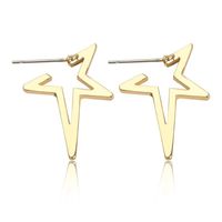 Fashion Opening Simple Hollow Geometric Star Ear Studs Hypoallergenic Earrings Wholesale sku image 2