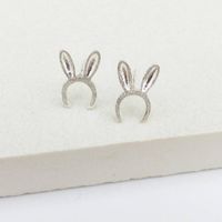 Fashion Rabbit Ear Stud Alloy Plating Cute Animal Bunny Ear Studs Wholesale sku image 2