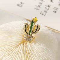 Petit Col Boucle Col Pin Broche 2021 Nouvelle Mode Broche Accessoires Mignon Japonais Style Cactus Anti-exposition Broche main image 6