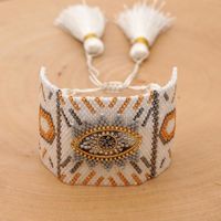 Go2boho Neue Miyuki Reis Perlen Gewebtes Breites Männer-und Frauen Armband Türkisches Böses Auge Evil Eye Schmuck main image 6