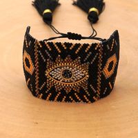 New Miyuki Bead Woven Wide Bracelet Fashion Evil Eye Bracelet Wholesale main image 5