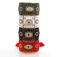 Go2boho Neue Miyuki Reis Perlen Gewebtes Breites Männer-und Frauen Armband Türkisches Böses Auge Evil Eye Schmuck main image 3