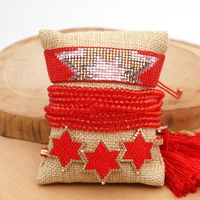 Go2boho Europa Und Amerika Miyuki Reis Perlen Hand Gewebte Sechs Zackige Sterne Mit Kristall Quasten Frauen Armband Set main image 1