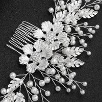 Bride Diy Handmade Hair Accessories Alloy Flower Diamond Insert Comb Comb Wedding Head Jewelry main image 3