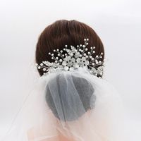 Bride Diy Handmade Hair Accessories Alloy Flower Diamond Insert Comb Comb Wedding Head Jewelry main image 4