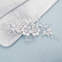 Bride Diy Handmade Hair Accessories Alloy Flower Diamond Insert Comb Comb Wedding Head Jewelry main image 5