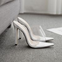 New Women&#39;s Shoes Pointed Sexy High-heeled Transparent Large Size Sandals main image 5