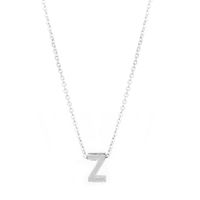 Fashionable 26 English Letter Necklace Environmental Protection Plating Silver Letter Pendant Necklace Wholesale sku image 26