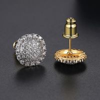 Fashion Stud Earrings Simple Pavé Zircon Round Earrings Wholesale sku image 2