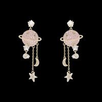 Nova Moon Tassel Earrings Fashion Shining Zirconia Earrings sku image 1