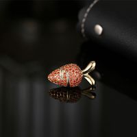 Korean High-grade Carrot Brooch Japanese Cute Bunny Corsage Anti-lighting Pin Buckle Collar Pin Fixed Clothes sku image 1