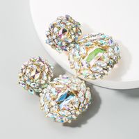 Fashion Alloy Geometric Glass Diamond Earrings Women Wholesale main image 1