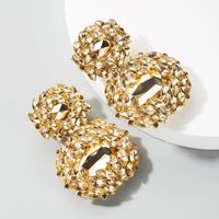 Fashion Alloy Geometric Glass Diamond Earrings Women Wholesale main image 3