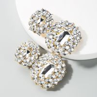 Fashion Alloy Geometric Glass Diamond Earrings Women Wholesale main image 5
