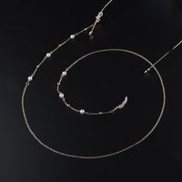 Best Selling Glasses Chain Gold Pearl Clip Beads Glasses Chain Metal main image 3