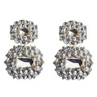 Fashion Alloy Geometric Glass Diamond Earrings Women Wholesale sku image 1