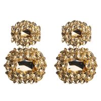 Fashion Alloy Geometric Glass Diamond Earrings Women Wholesale sku image 2