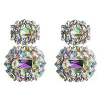 Fashion Alloy Geometric Glass Diamond Earrings Women Wholesale sku image 4
