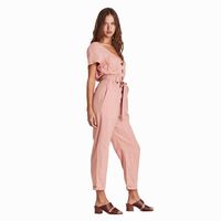Fashion Women's New Single-breasted Wild Nine-point Jumpsuit main image 3