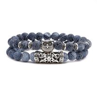 Croix-frontière E-commerce Granite Altéré Hibou Bouddha Tête Coude Ensemble Bracelet Tête De Lion Elephant Perlé Bracelet Ensemble main image 1