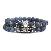 Croix-frontière E-commerce Granite Altéré Hibou Bouddha Tête Coude Ensemble Bracelet Tête De Lion Elephant Perlé Bracelet Ensemble main image 6