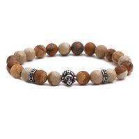 Fashion Stainless Steel Lion Head Bracelet Picture Stone Beaded Men&#39;s Bracelet main image 2