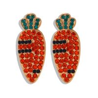 Japon Et Corée Du Sud Internet Chaude D'été Doux Brillant Strass Boucles D'oreilles Pour Les Femmes Croix-frontière Vente Chaude Nouveau Carotte Boucles D'oreilles D'une Seule Pièce Dropshipping main image 6