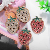 Fashion Sweet Cute Strawberry Women&#39;s Earrings Diamond Fruit Earrings main image 2