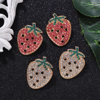 Fashion Sweet Cute Strawberry Women&#39;s Earrings Diamond Fruit Earrings main image 4