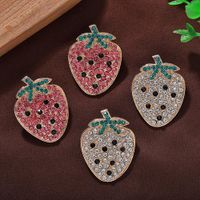 Fashion Sweet Cute Strawberry Women&#39;s Earrings Diamond Fruit Earrings main image 5