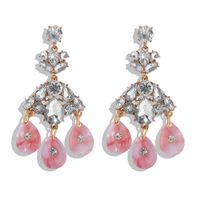 Fashion Boho Water Drop Alloy Diamond Earrings Exaggerated Acetate Plate Earrings main image 6