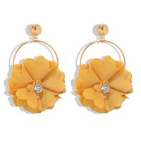 Fashion Wild Flower Diamond Earrings Female New Fresh Sweet Fabric Earrings main image 6