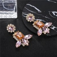 Fashion Pink Gemstone Tassel Earrings New Earrings Wholesale main image 4
