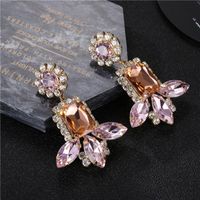 Fashion Pink Gemstone Tassel Earrings New Earrings Wholesale main image 6