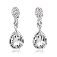 Fashion Shiny Water Drop Crystal Earrings Alloy Diamond Colorful Earrings main image 3