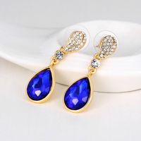 Fashion Shiny Water Drop Crystal Earrings Alloy Diamond Colorful Earrings main image 5