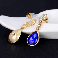 Fashion Shiny Water Drop Crystal Earrings Alloy Diamond Colorful Earrings main image 6