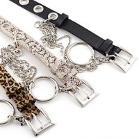 Fashion Rock Ring Chain Air Eye Belt Women Punk Style Leopard Snake Snake Eyelet Pants Belt Wholesale main image 2