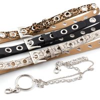 Fashion Rock Ring Chain Air Eye Belt Women Punk Style Leopard Snake Snake Eyelet Pants Belt Wholesale main image 4