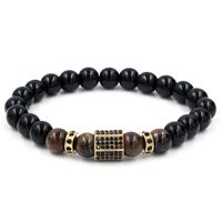 Moda Black Diamond Tiger&#39;s Eye Micro Diamond Wheel Bead Separador Pulsera main image 1