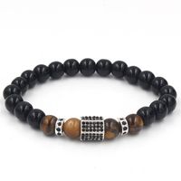 Moda Black Diamond Tiger&#39;s Eye Micro Diamond Wheel Bead Separador Pulsera main image 3