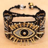 Miyuki Mizhu Handwoven Wide Female Bracelet Evil Eye Turkish Evil Eye Jewelry main image 3