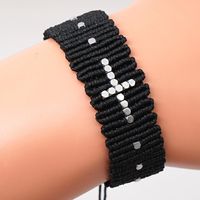 Fashion Black Woven Couple Bracelet Friendship Rope Mix And Match Silver Beads Handmade Woven Jewelry main image 6