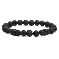 Fashion Stainless Steel Lion Head Bracelet Volcanic Beaded Men&#39;s Bracelet sku image 3