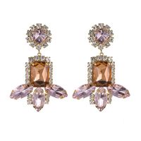 Fashion Pink Gemstone Tassel Earrings New Earrings Wholesale sku image 1