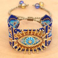 Europäisches Und Amerikanisches Miyuki Reis Perlen Hand Gewebtes Blaues Türkisches Evil Eye Frauen Armband sku image 2